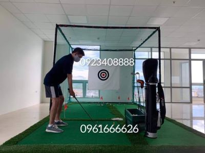 Combo Khung lồng tập golf 3x3x3m, thảm putt, swing 3x5m, 4 lỗ cờ inox, rổ bóng